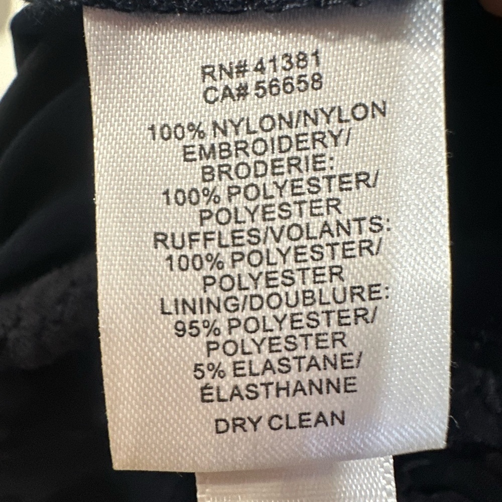 Lauren Ralph Lauren Navy Lace Dress Size 8 Elegant Overlay Cocktail Formal - Picture 10 of 11